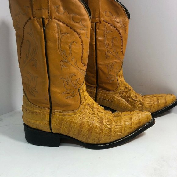 MENS VINTAGE GRANO DE ORO YELLOW LEATHER - Picture 4 of 12